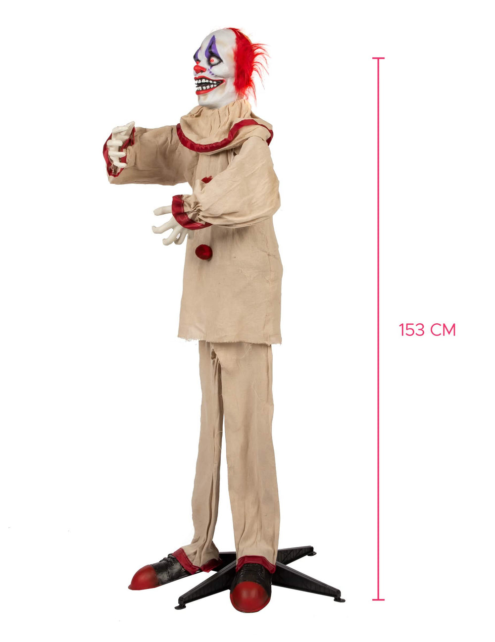 Vue de profil de la décoration animée Clown Effrayant