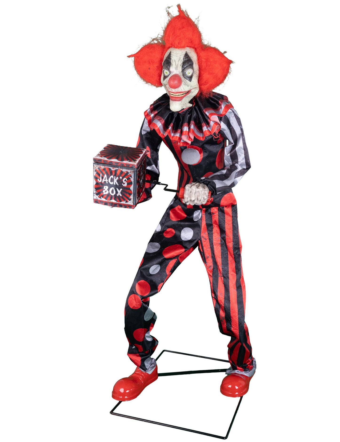 Geanimeerde decoratie boosaardige clown met beweging 175 cm