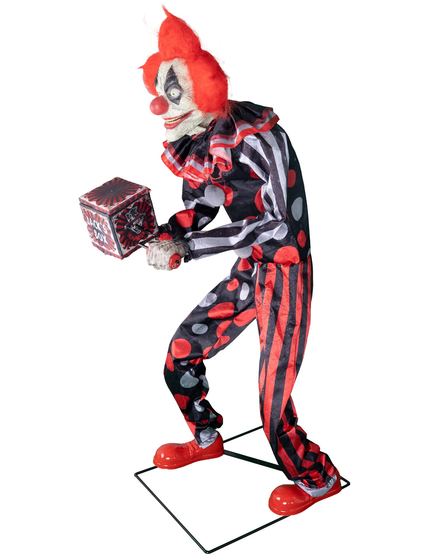 Geanimeerde decoratie boosaardige clown met beweging 175 cm