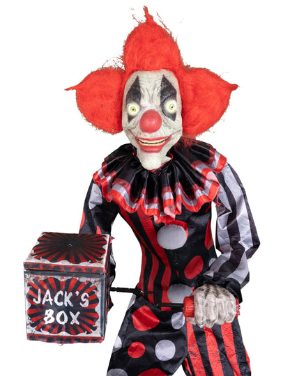 Geanimeerde decoratie boosaardige clown met beweging 175 cm