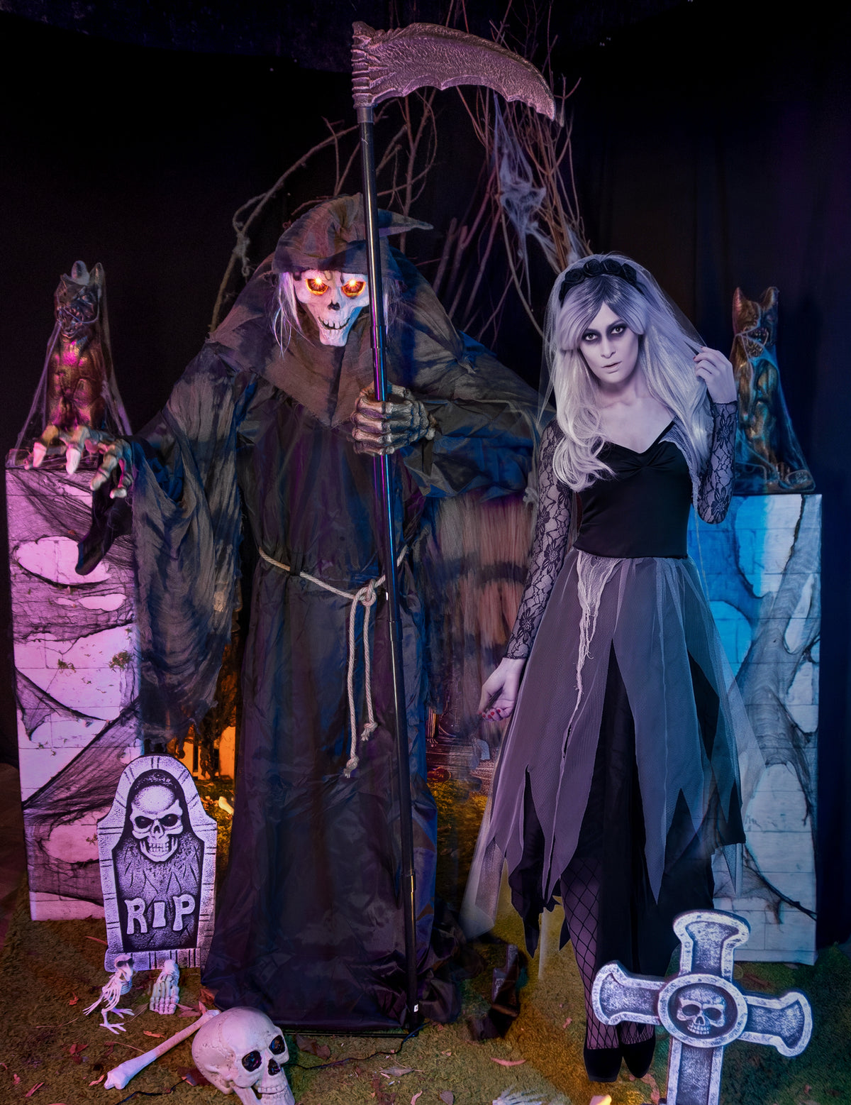 Bewegende Reaper-decoratie - 182 cm