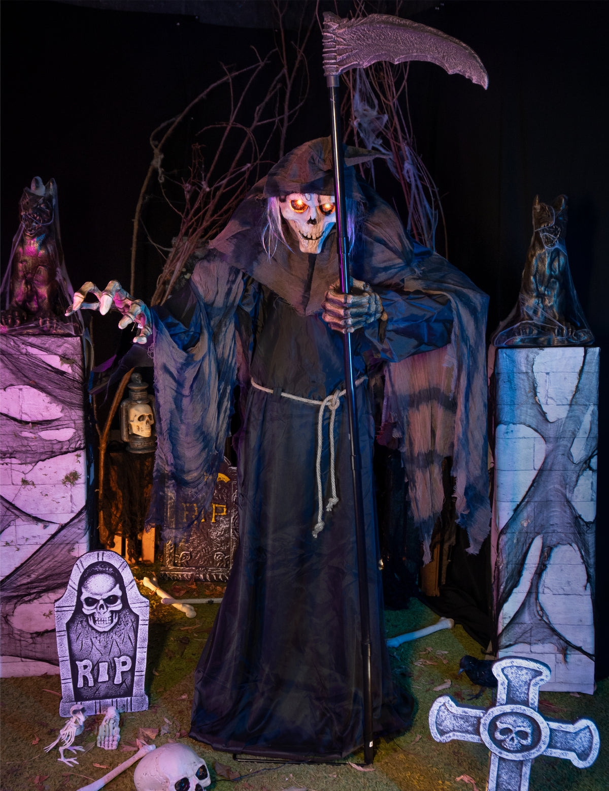 Bewegende Reaper-decoratie - 182 cm