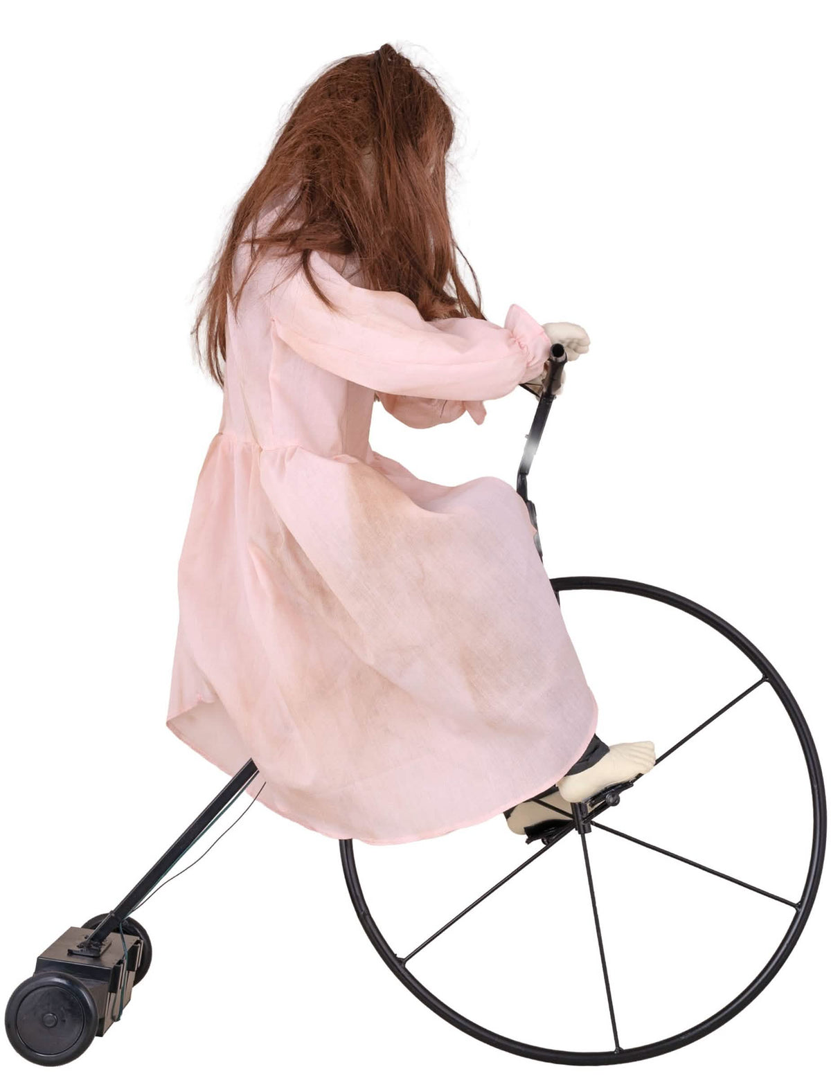 Décoration animée fillette possédée sur vélo avec mouvement 72 x 30 x 94 cm