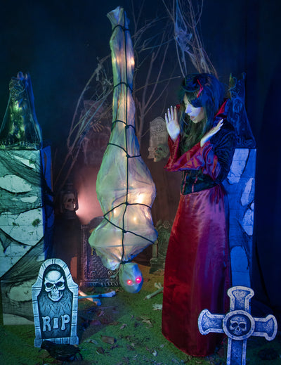 Geanimeerde hangende mummiedecoratie 155 cm