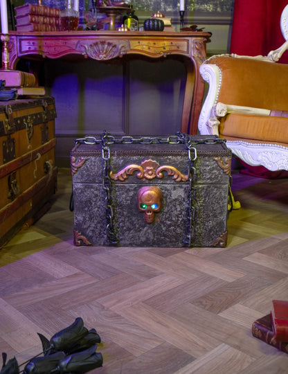 Décoration animée sonore et lumineuse Coffre de Pirate Horreur 50 x 31 cm