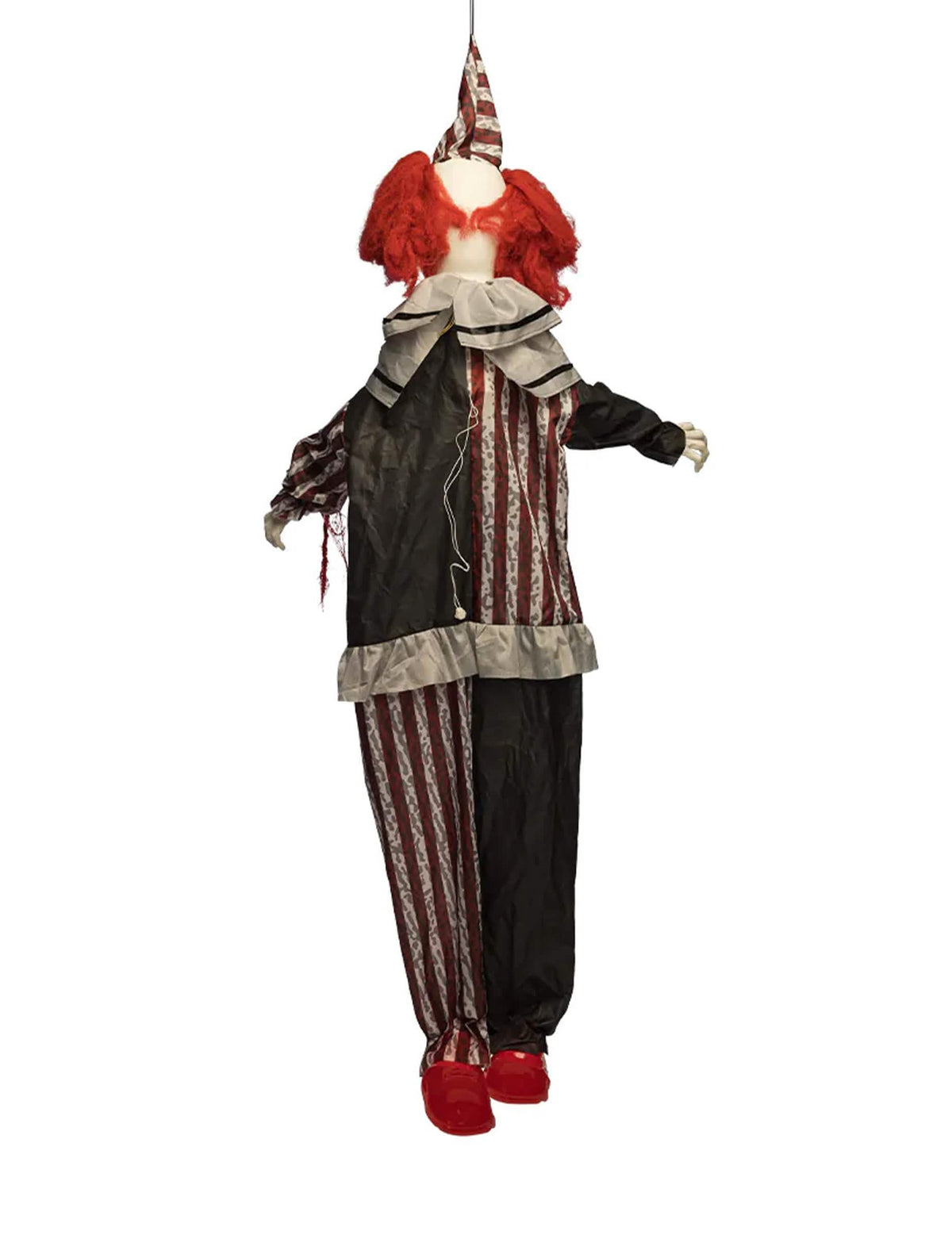 Décoration animée suspendue clown maléfique avec rires et mouvements 175 cm