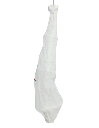 Geanimeerde hangende spinnencocon decoratie met gevangen lichaam 165 cm