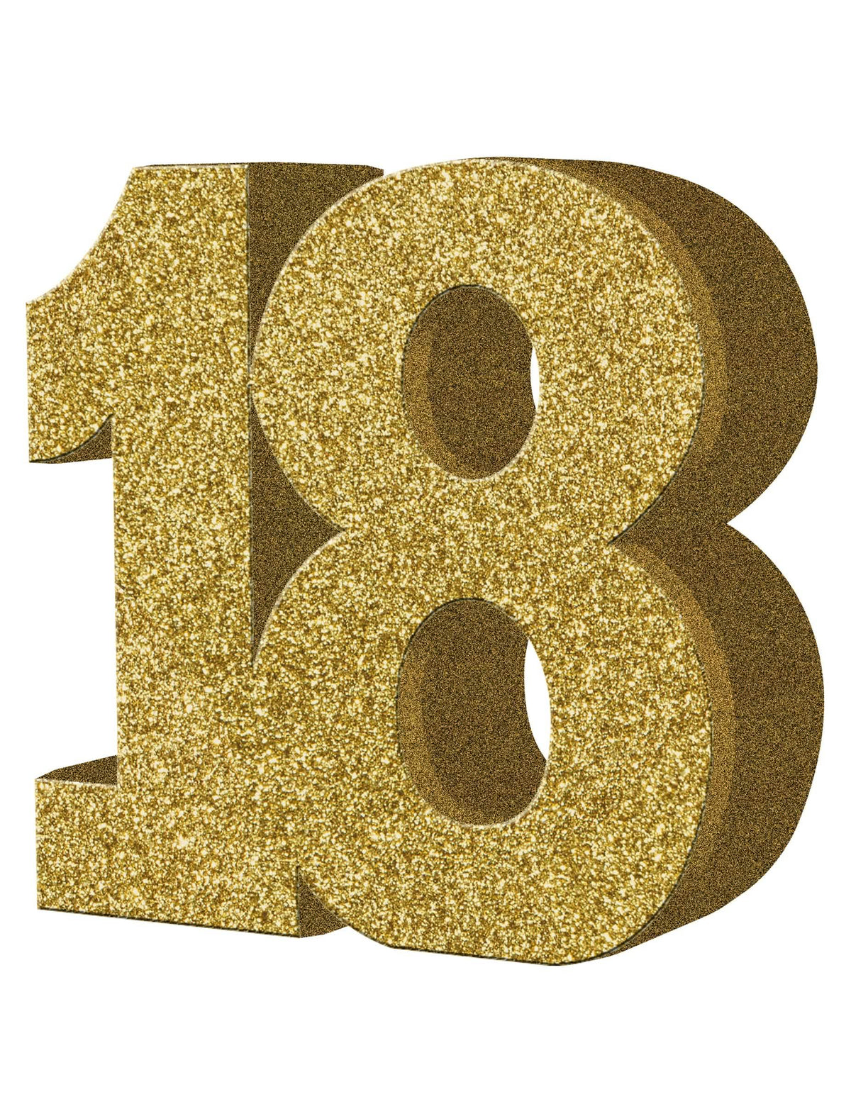 tafeldecoratie 18 jaar voor verjaardag in goud met glitters