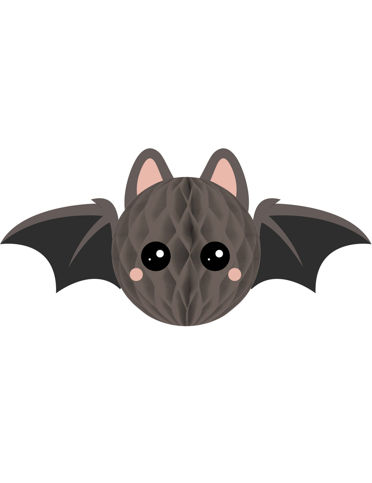 Décoration en papier alvéolé chauve-souris grise