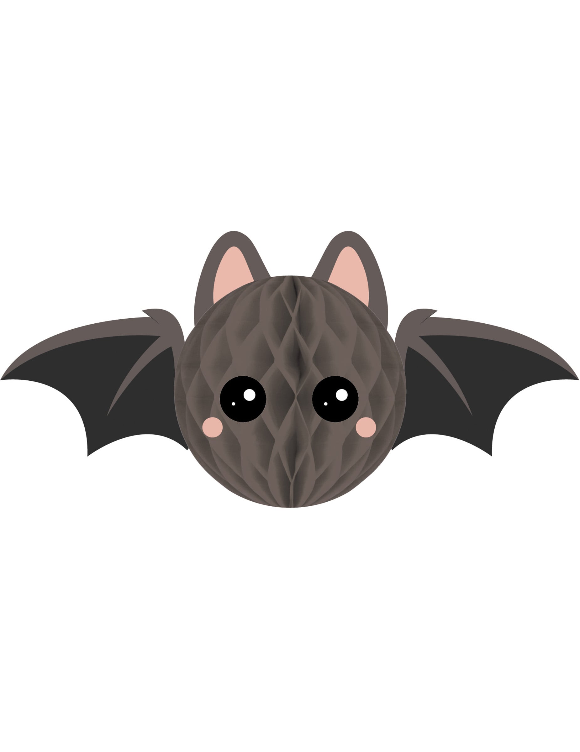 Décoration en papier alvéolé chauve-souris grise