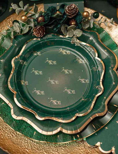 Elegance bloemdecoratie donkergroen en goud 23 cm