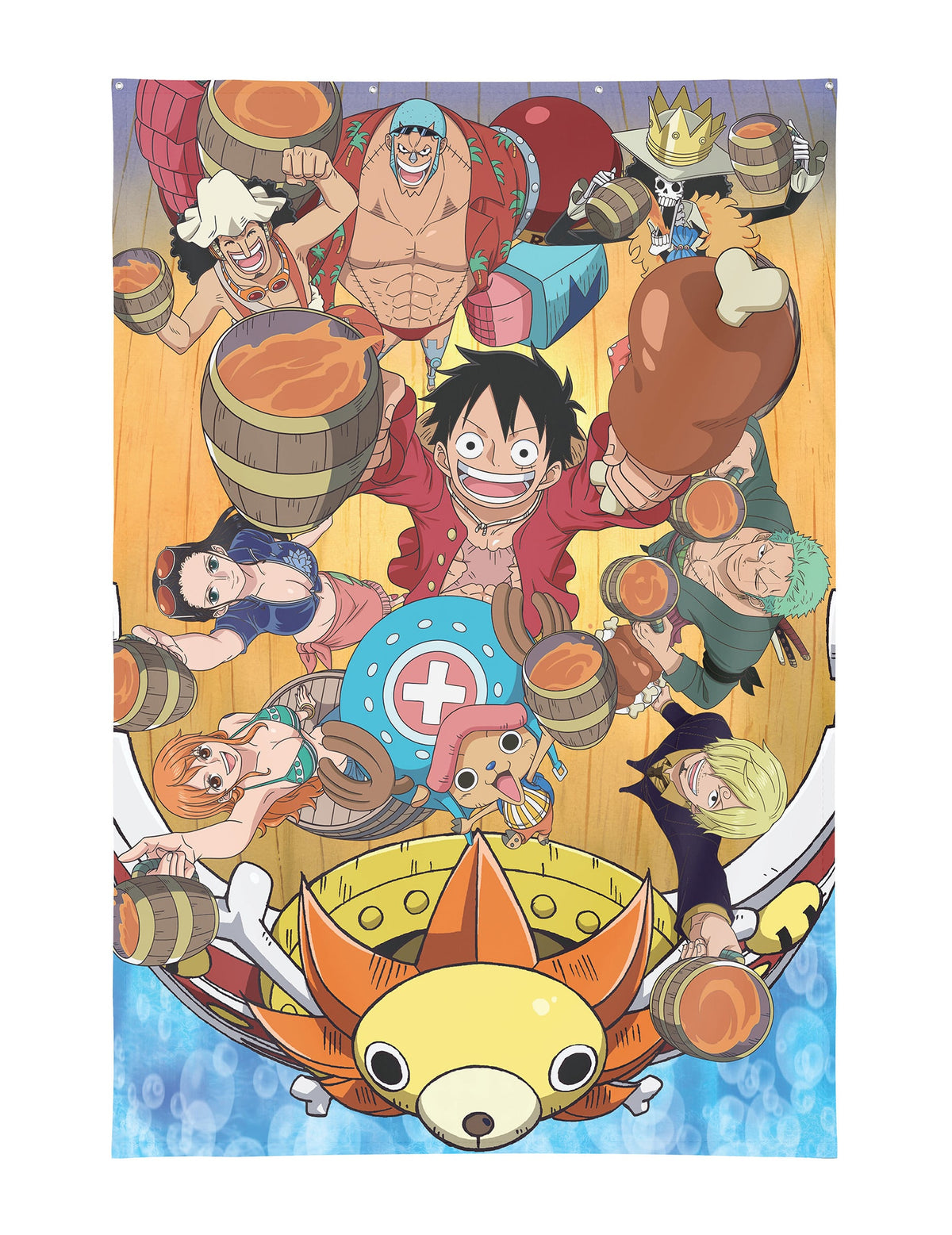 Décoration murale One Piece multicolore avec œillets métalliques