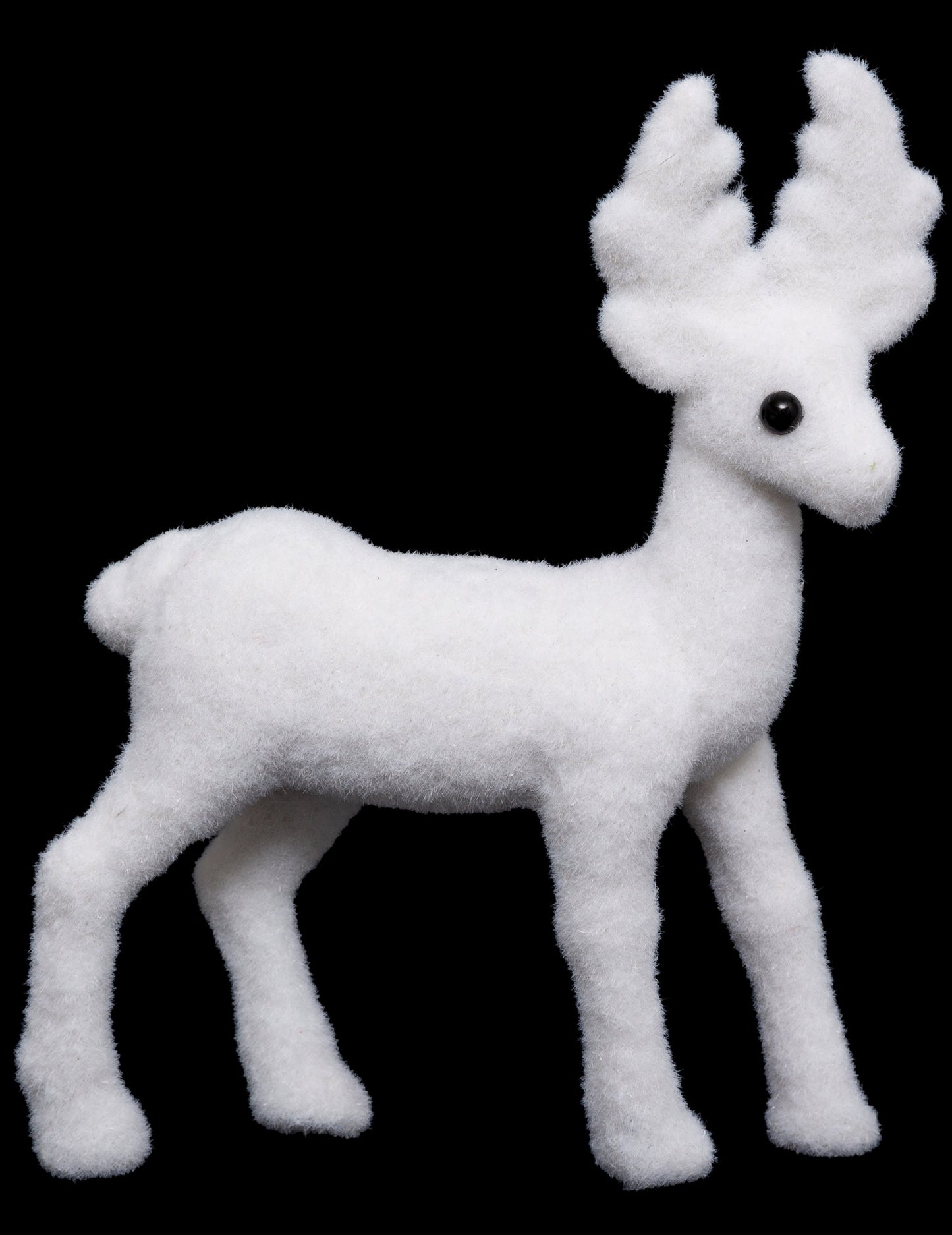 Décoration renne pour Noël blanc aspect pelucheux