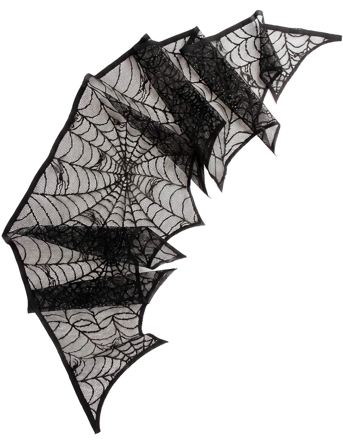 Décoration toile d'araignée en dentelle noire 43 cm x 2,50 m