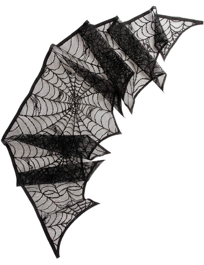 Décoration toile d'araignée en dentelle noire 43 cm x 2,50 m