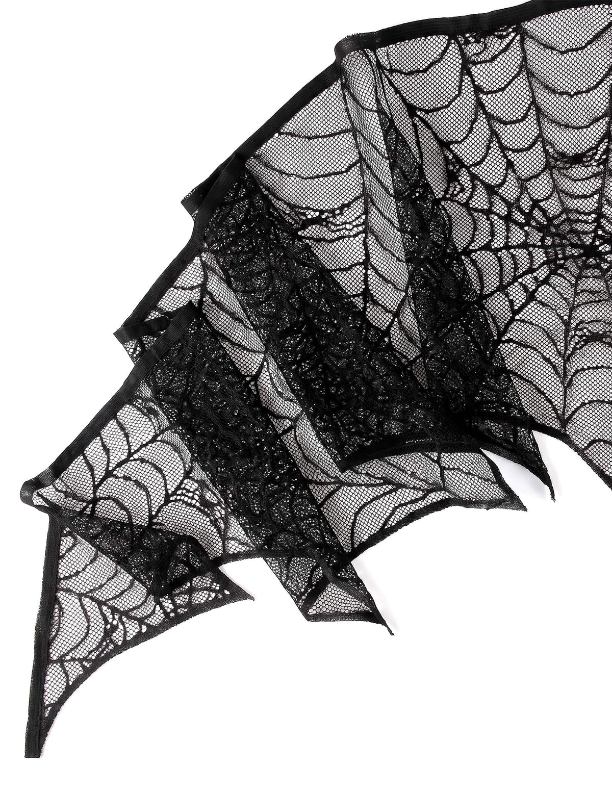 Décoration toile d'araignée en dentelle noire 43 cm x 2,50 m
