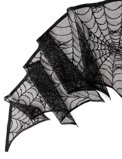 Décoration toile d'araignée en dentelle noire 43 cm x 2,50 m