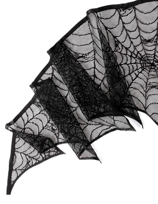 Décoration toile d'araignée en dentelle noire 43 cm x 2,50 m