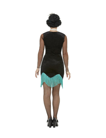 Vue de dos du déguisement années 20 paon pour femme