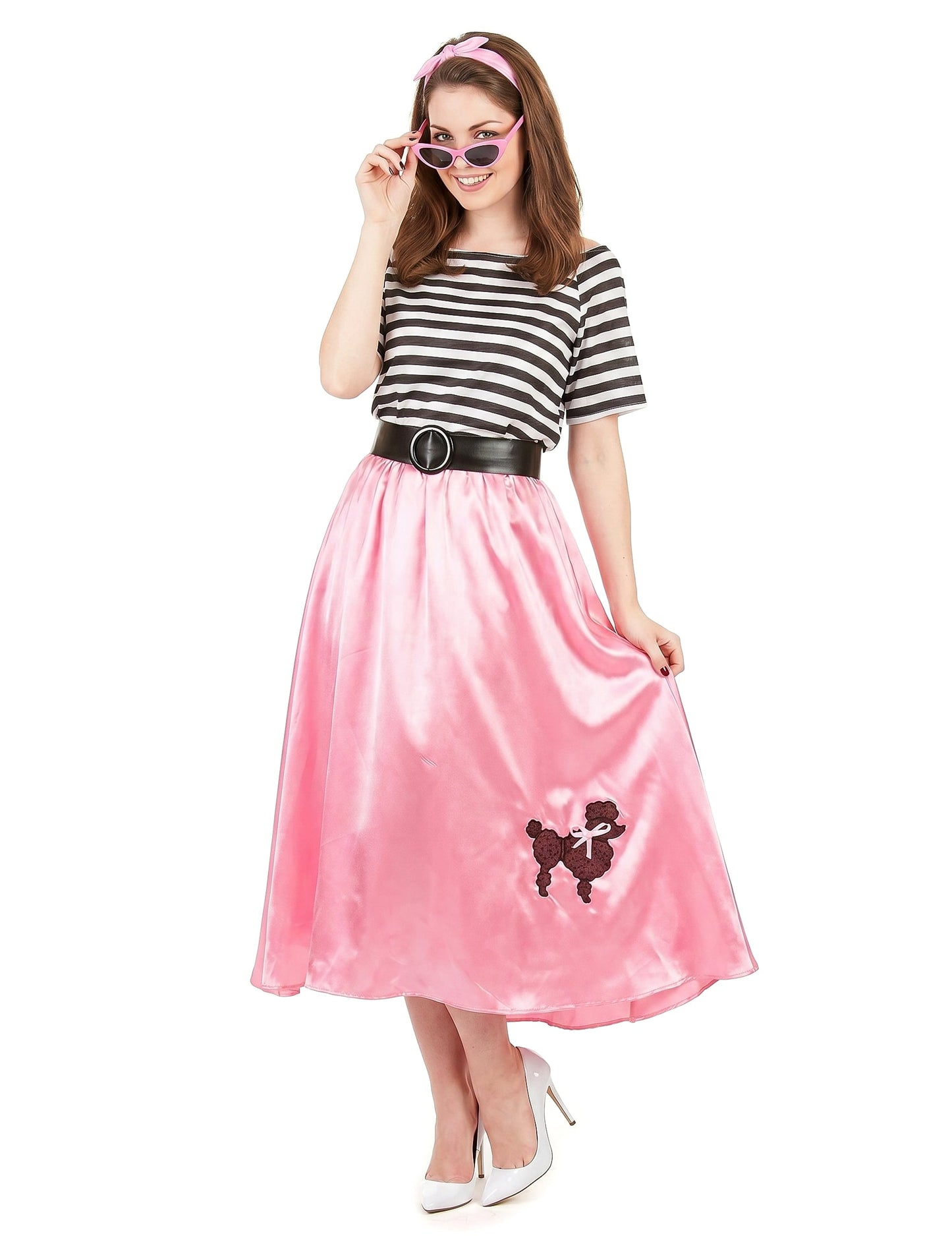 Jaren 50 roze retro kostuum voor vrouwen