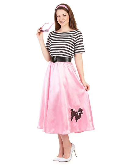 Jaren 50 roze retro kostuum voor vrouwen