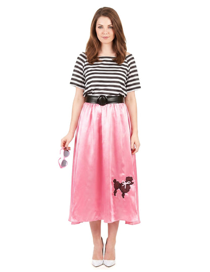 Jaren 50 roze retro kostuum voor vrouwen