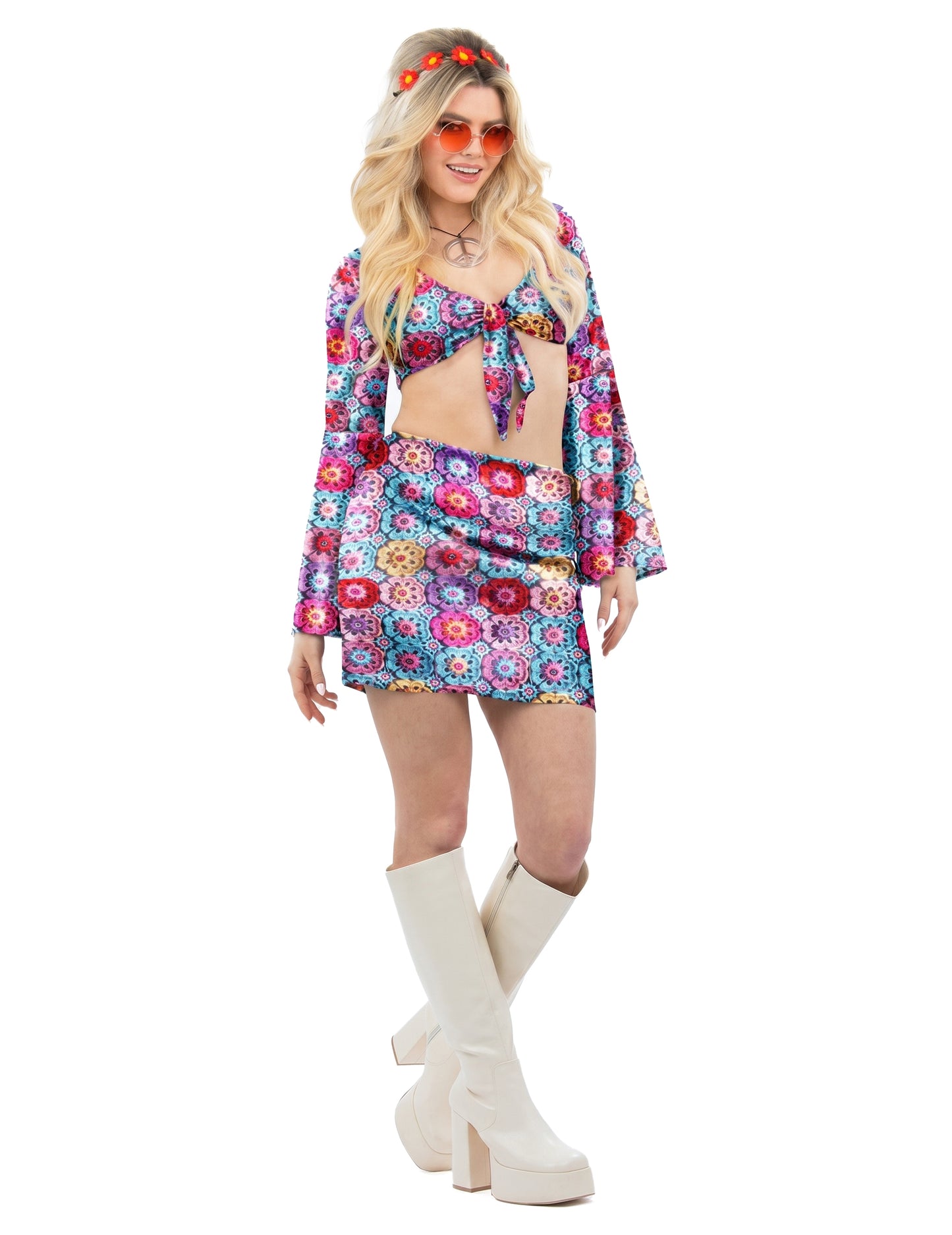 Jaren 60 kostuum crochet look dames