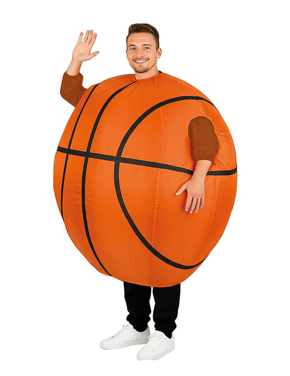Basketbal carry me kostuum voor volwassenen oranje en zwart