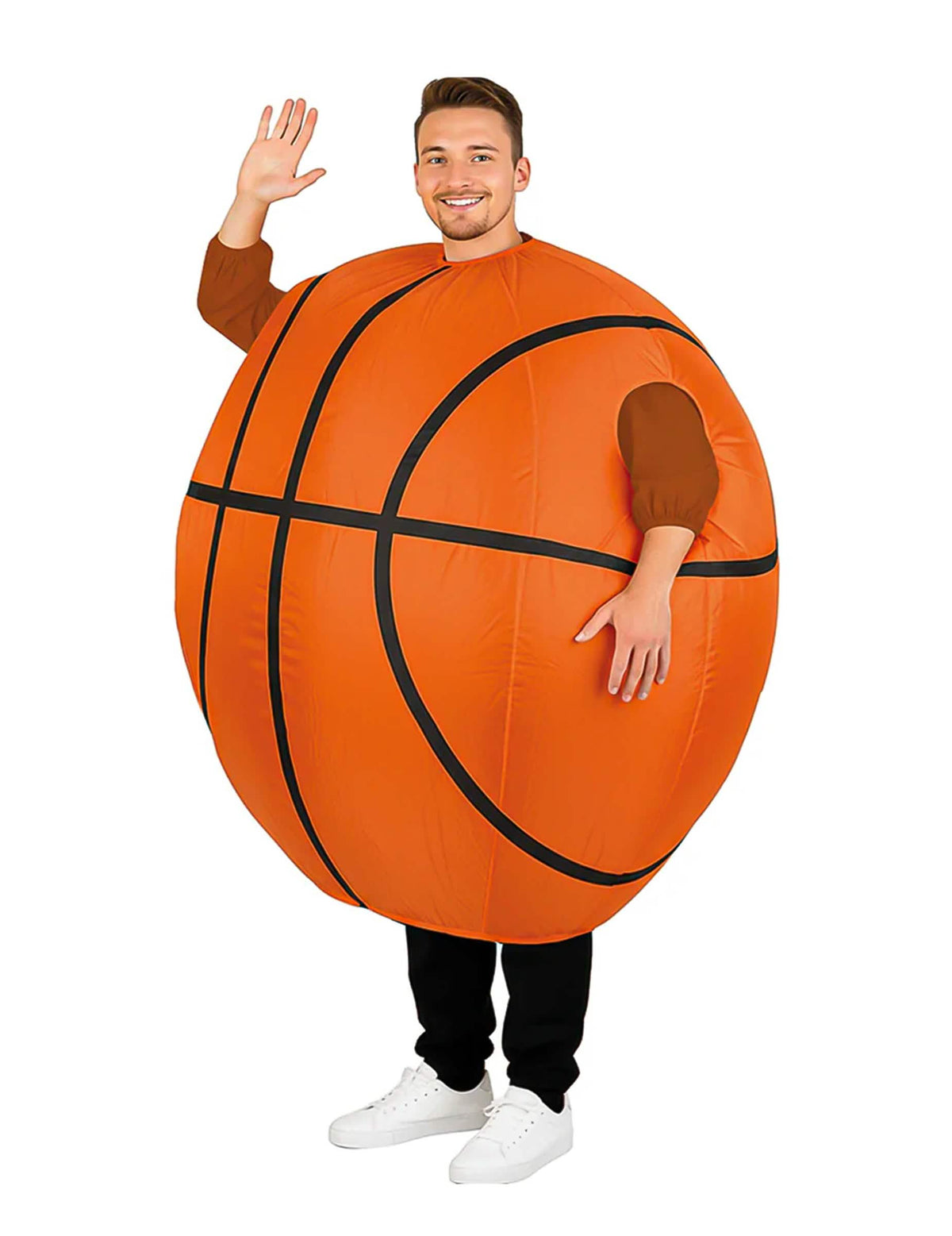 Basketbal carry me kostuum voor volwassenen oranje en zwart