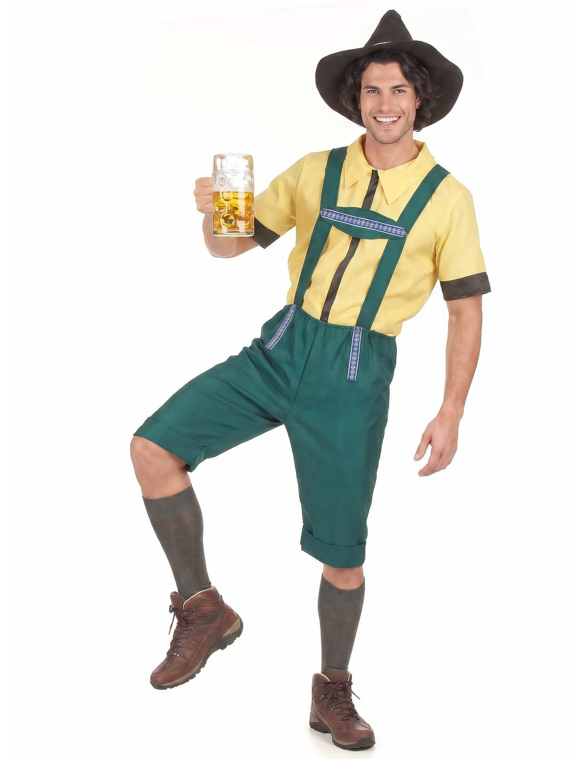 Déguisement bavarois jaune et vert homme