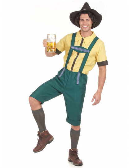 Déguisement bavarois jaune et vert homme