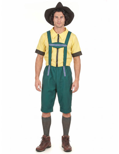 Déguisement bavarois jaune et vert homme