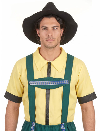 Déguisement bavarois jaune et vert homme
