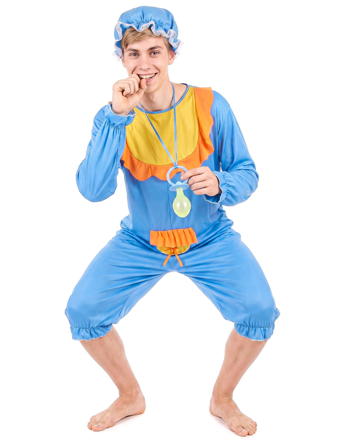 Déguisement bébé bleu et jaune homme