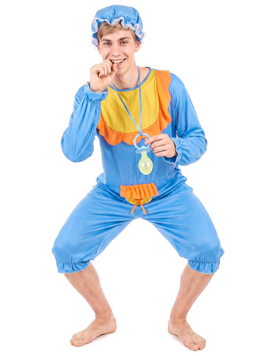 Déguisement bébé bleu et jaune homme