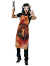 Déguisement boucher ensanglanté Halloween pour adulte marron et rouge avec tablier et masque de cochon