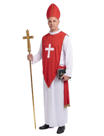 Déguisement cardinal rouge et blanc homme