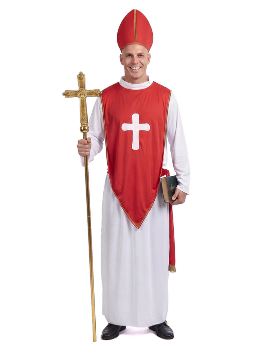 Déguisement cardinal rouge et blanc homme