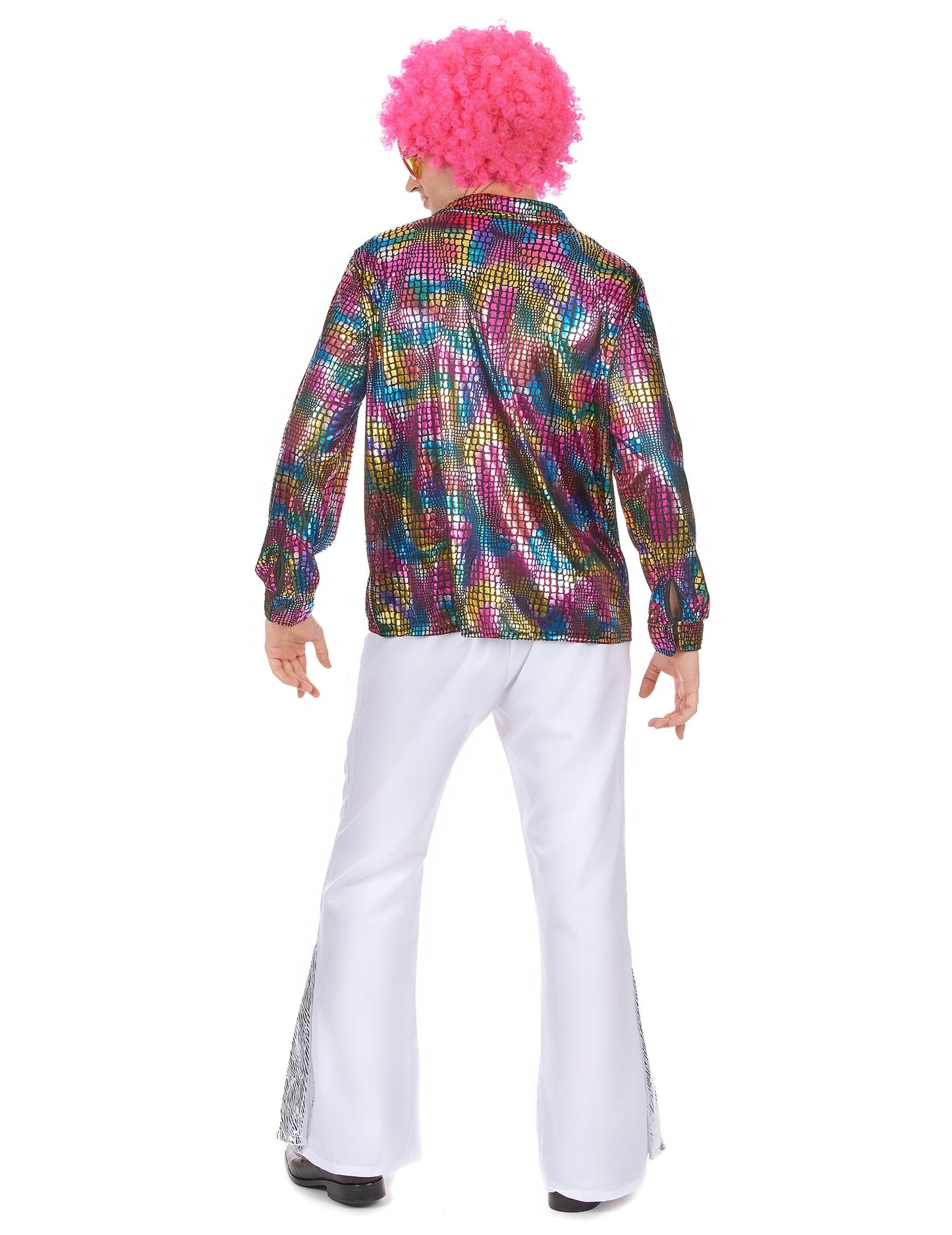 Vue de dos de la chemise disco pour homme multicolore