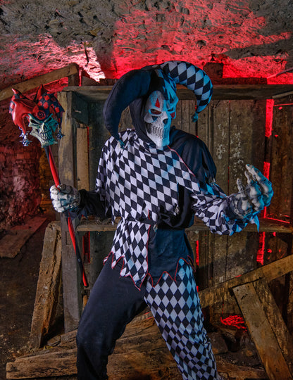 Déguisement clown Arlequin d'Halloween homme noir