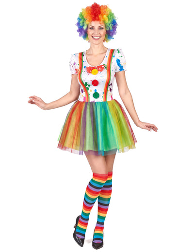 Déguisement clown peinture multicolore femme