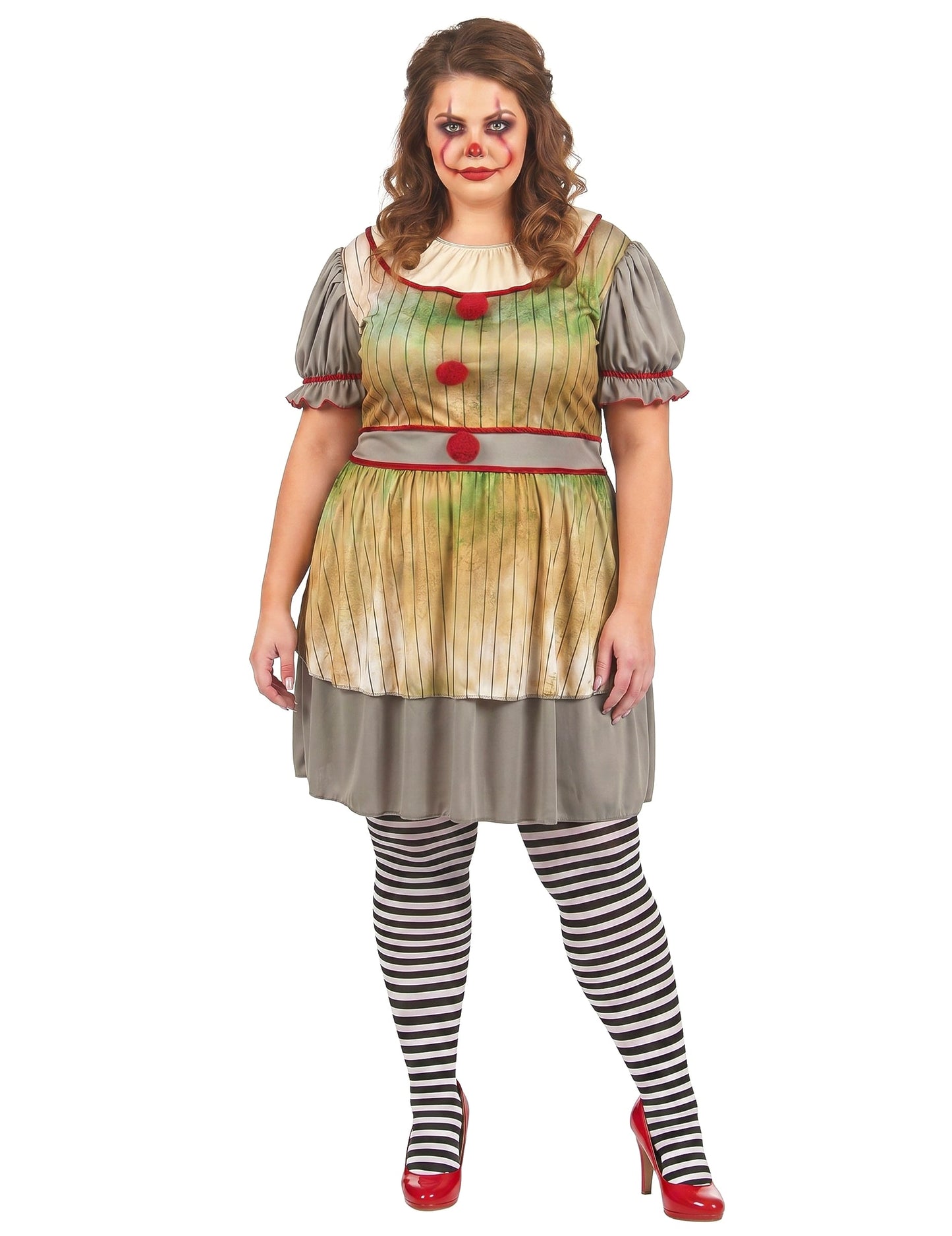 Groot formaat psychoclownkostuum voor dames