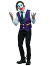 Clownkostuum met engelenlach voor volwassenen, paars en groen