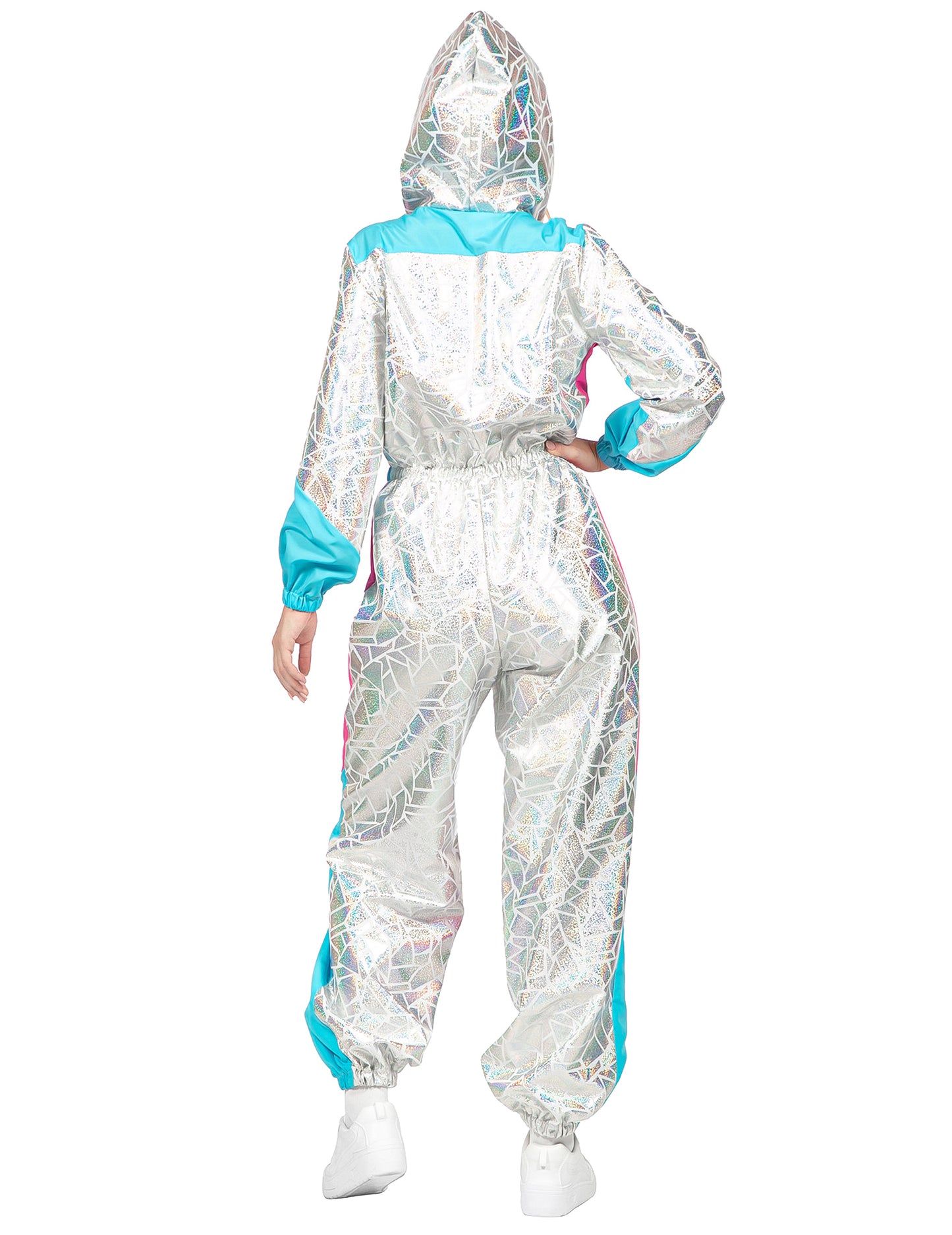 Déguisement combinaison de ski holographique luxe femme