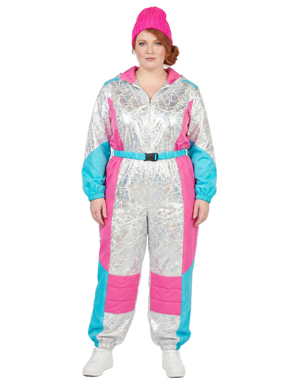 Déguisement combinaison de ski holographique luxe femme