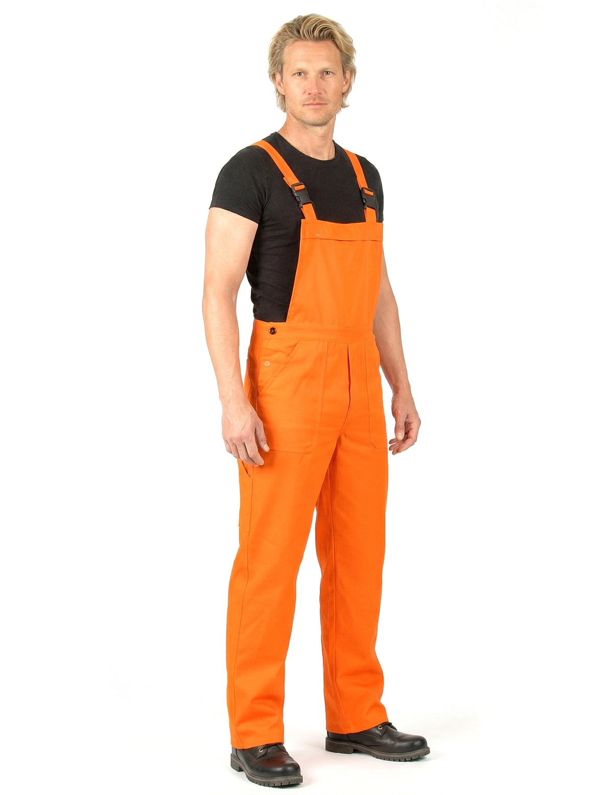 Déguisement combinaison salopette orange fluo adulte