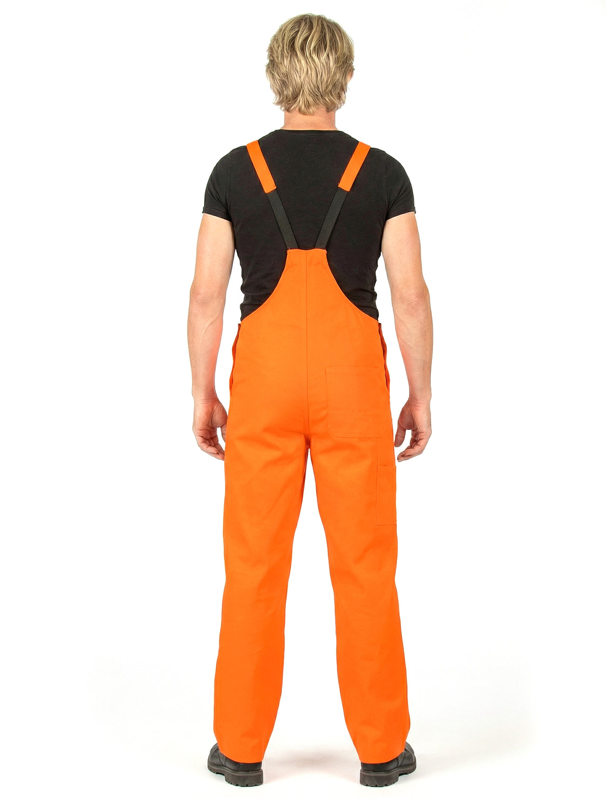 Déguisement combinaison salopette orange fluo adulte