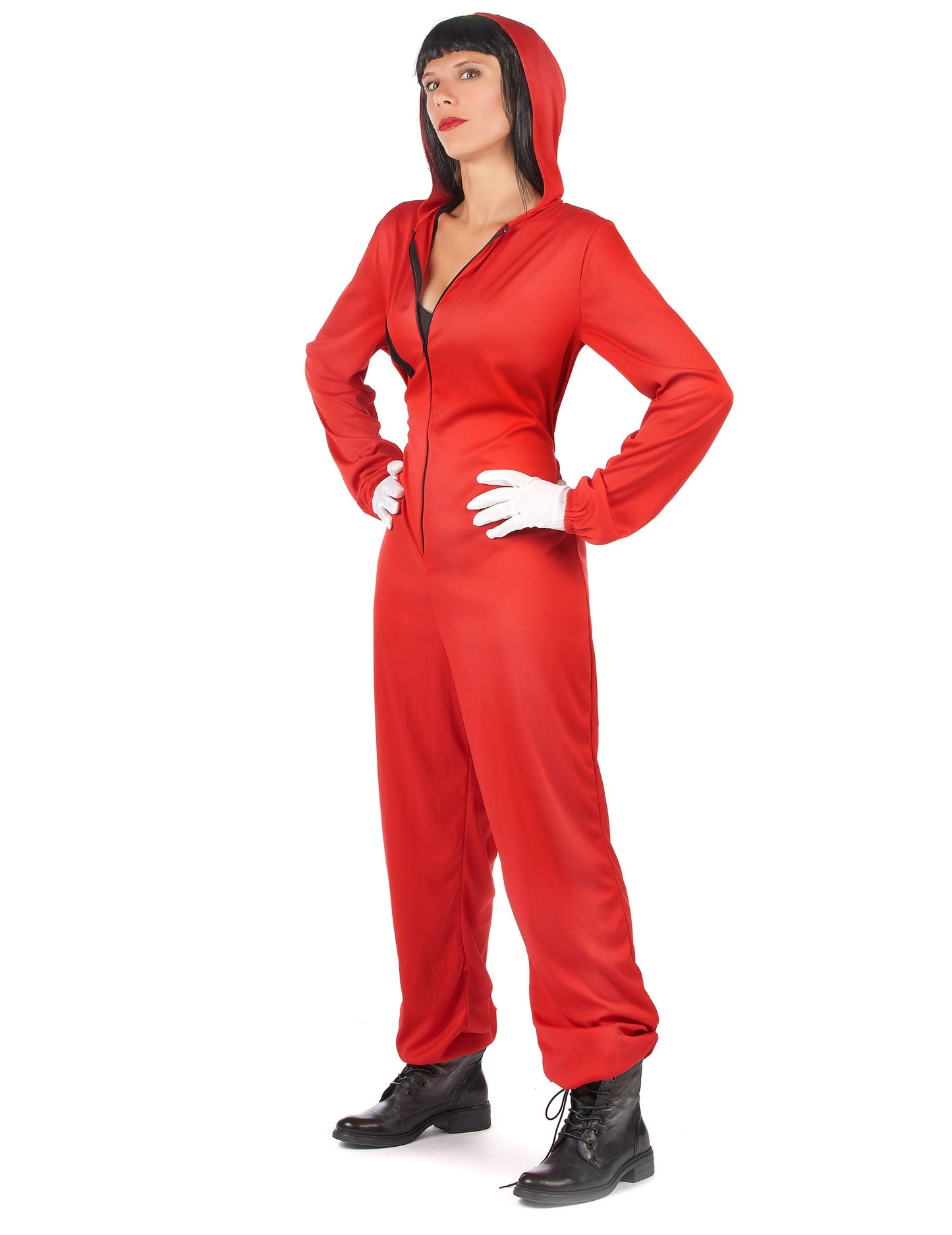 Déguisement combinaison voleur rouge adulte