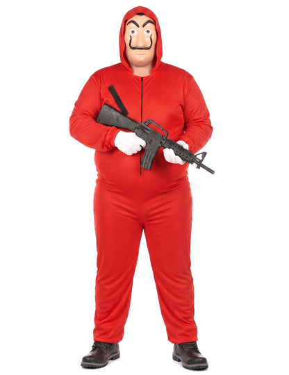 Déguisement combinaison voleur rouge adulte