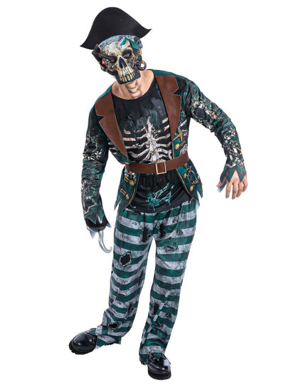 Déguisement de capitaine pirate mort-vivant homme